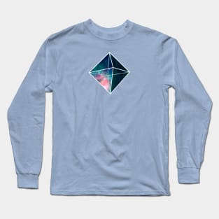 Starred sky geometry concept: a blue crystal heart Long Sleeve T-Shirt